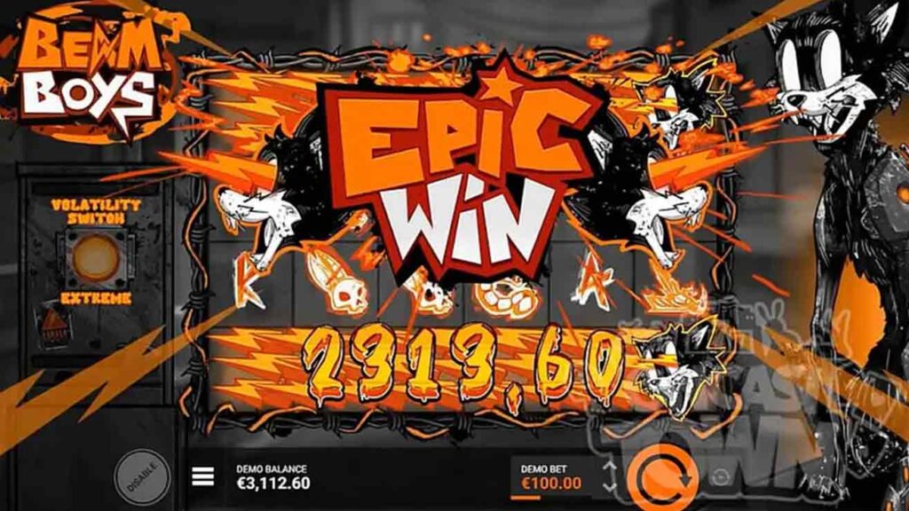 Epic Win on Beam Boys slot from Hacksaw Games